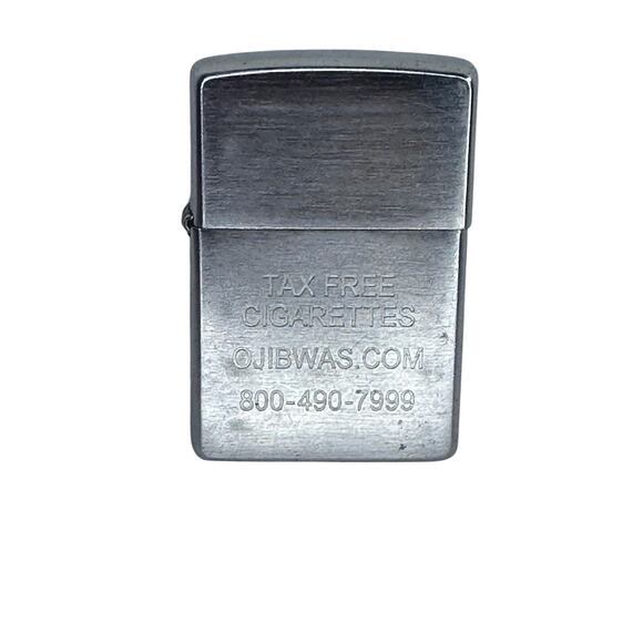 FOR PARTS Vintage 2002 “tax free cigarettes” silver zippo lighter
